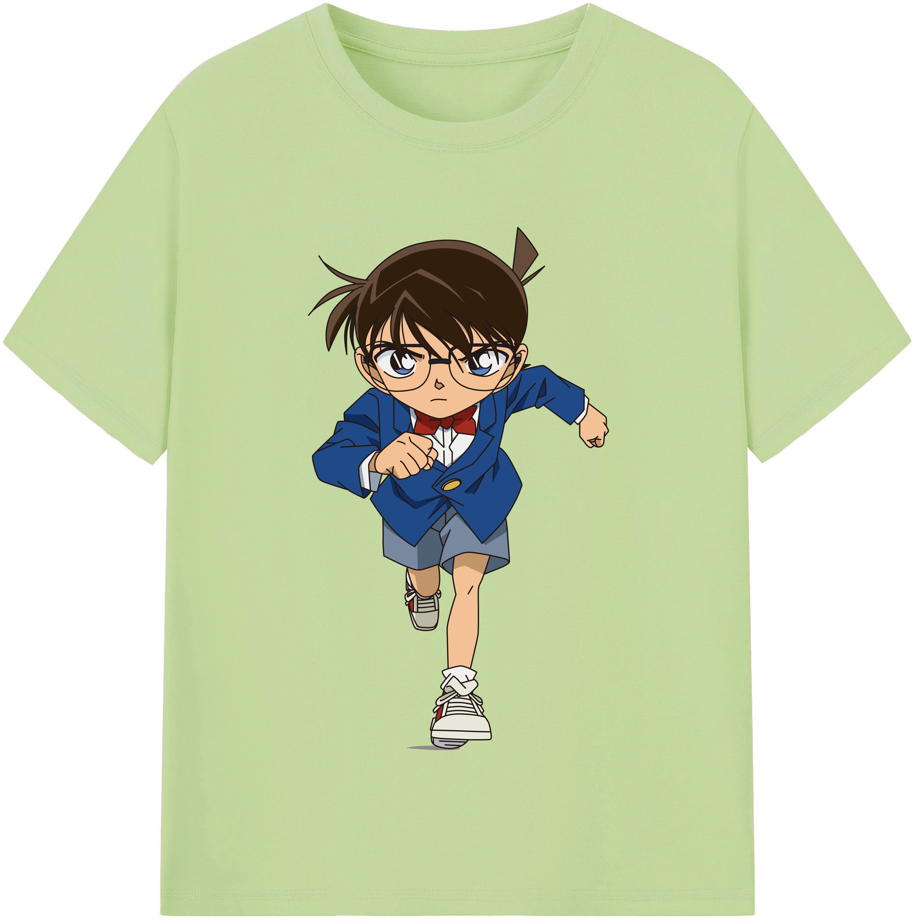 （画像用） 名探偵コナン 江戸川 コナン Detective Conan Conan Edogawa 綿100％半袖Tシャツ（フロントプリント）